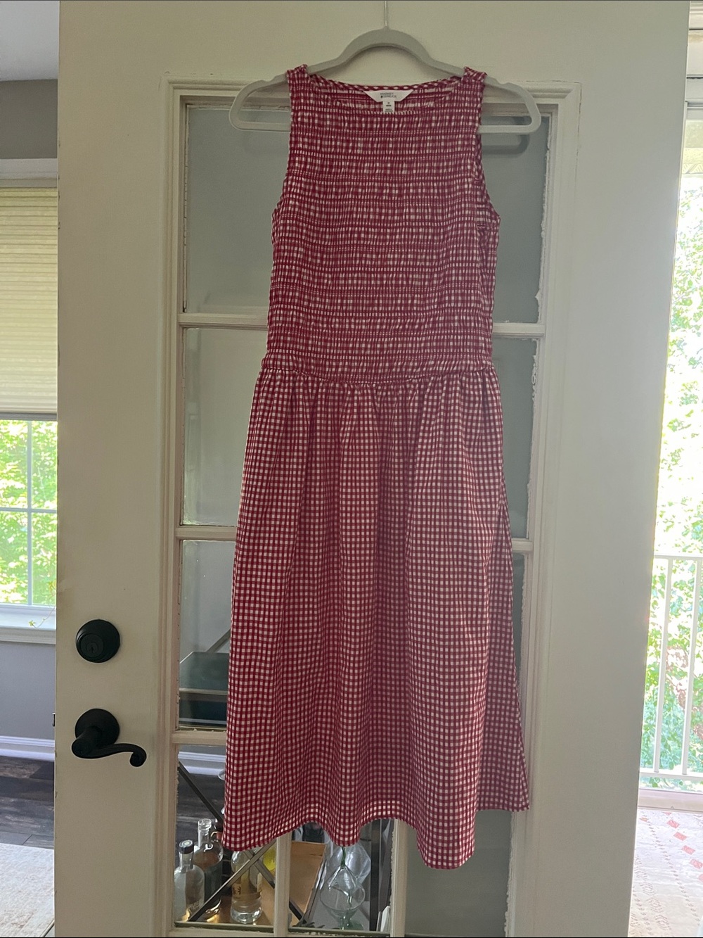 Market & Spruce Red Gingham Maxi Dress